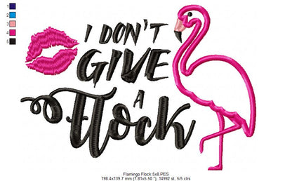 Flamingo I Don't Give a Flock - Applique