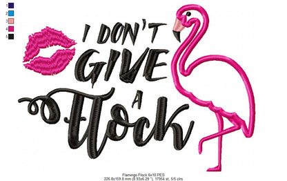Flamingo I Don't Give a Flock - Applique