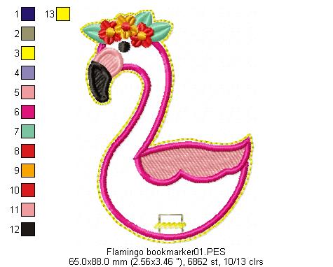 Flamingo Bookmarker - ITH Project - Machine Embroidery Design