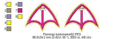 Flamingo Bookmarker - ITH Project - Machine Embroidery Design