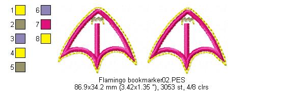 Flamingo Bookmarker - ITH Project - Machine Embroidery Design