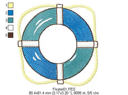Nautic Pack with 4 designs - Fill Stitch - Machine Embroidery Design