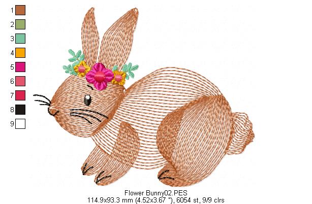 Flower Bunny  - Rippled
