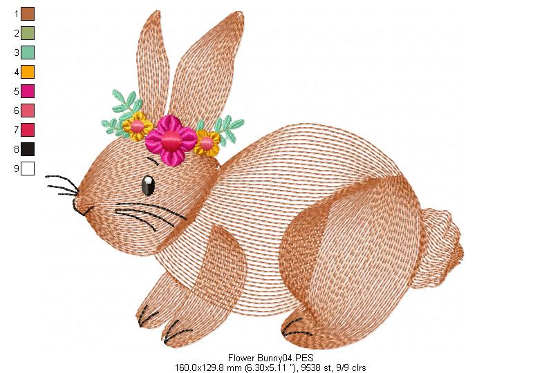 Flower Bunny  - Rippled
