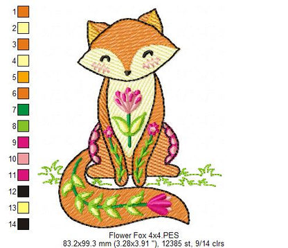 Flower Fox - Rippled Stitch