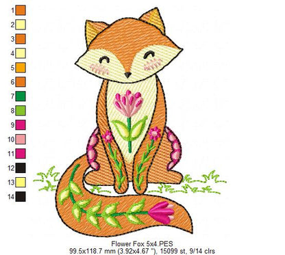 Flower Fox - Rippled Stitch