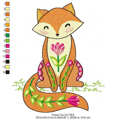 Flower Fox - Rippled Stitch