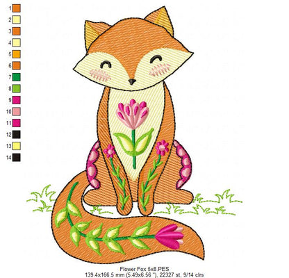 Flower Fox - Rippled Stitch
