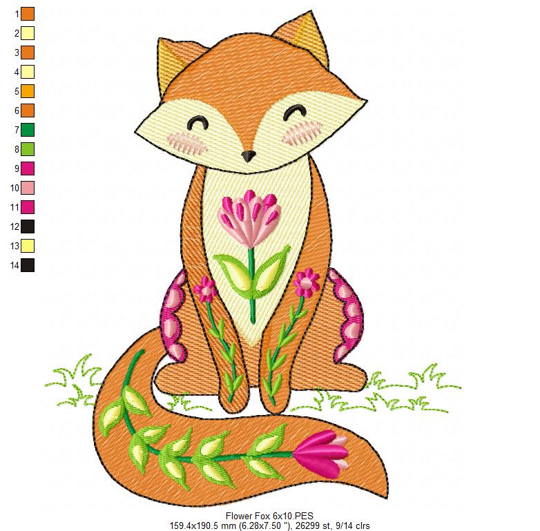 Flower Fox - Rippled Stitch