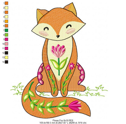 Flower Fox - Rippled Stitch