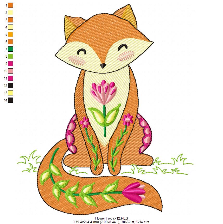 Flower Fox - Rippled Stitch