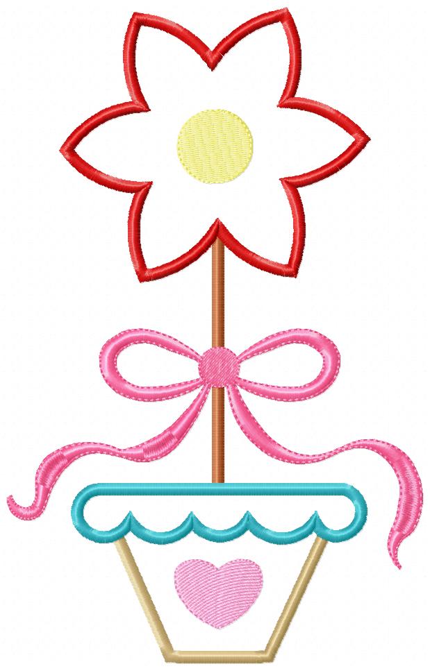 Spring Flower Vase - Applique