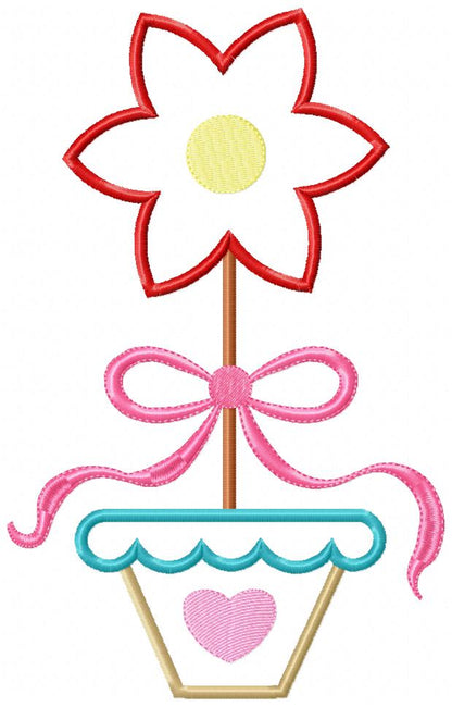 Spring Flower Vase - Applique