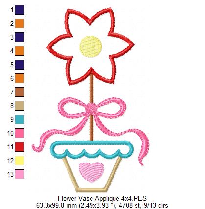 Spring Flower Vase - Applique