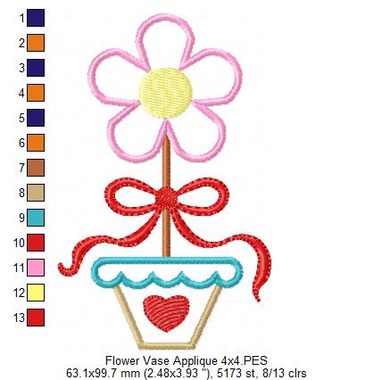 Spring Flower Vase - Applique