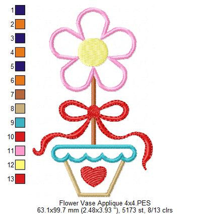 Spring Flower Vase - Applique