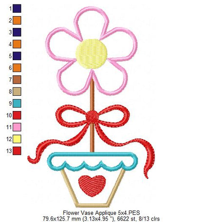 Spring Flower Vase - Applique