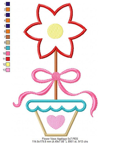 Spring Flower Vase - Applique