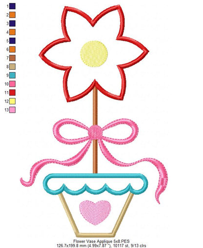 Spring Flower Vase - Applique