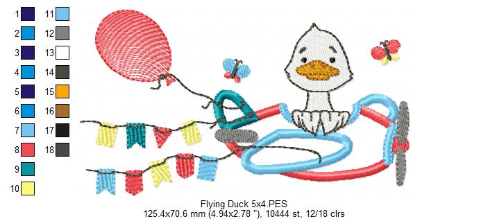Duck, Plane and Flags - Applique