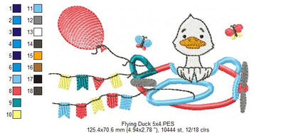 Duck, Plane and Flags - Applique