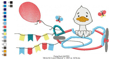 Duck, Plane and Flags - Applique