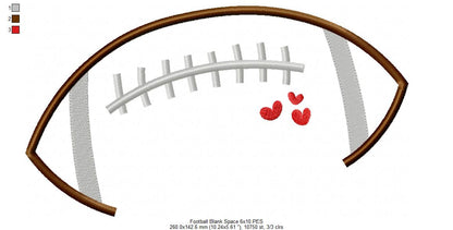 Football Blank Space for Names - Fill Stitch - Machine Embroidery Design