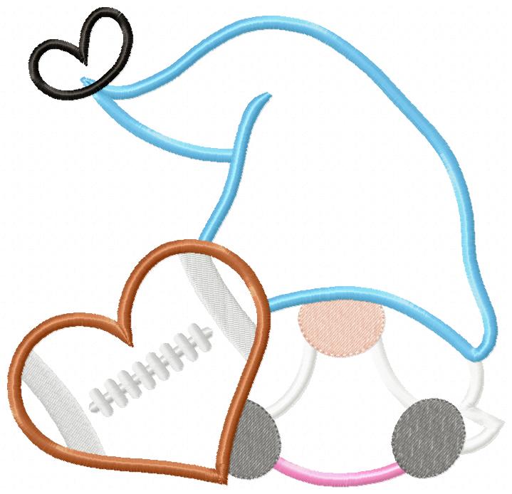 Love Football Gnome - Applique