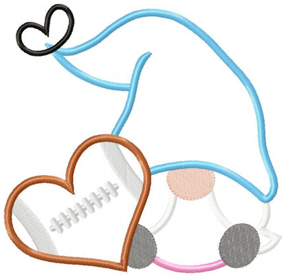 Love Football Gnome - Applique