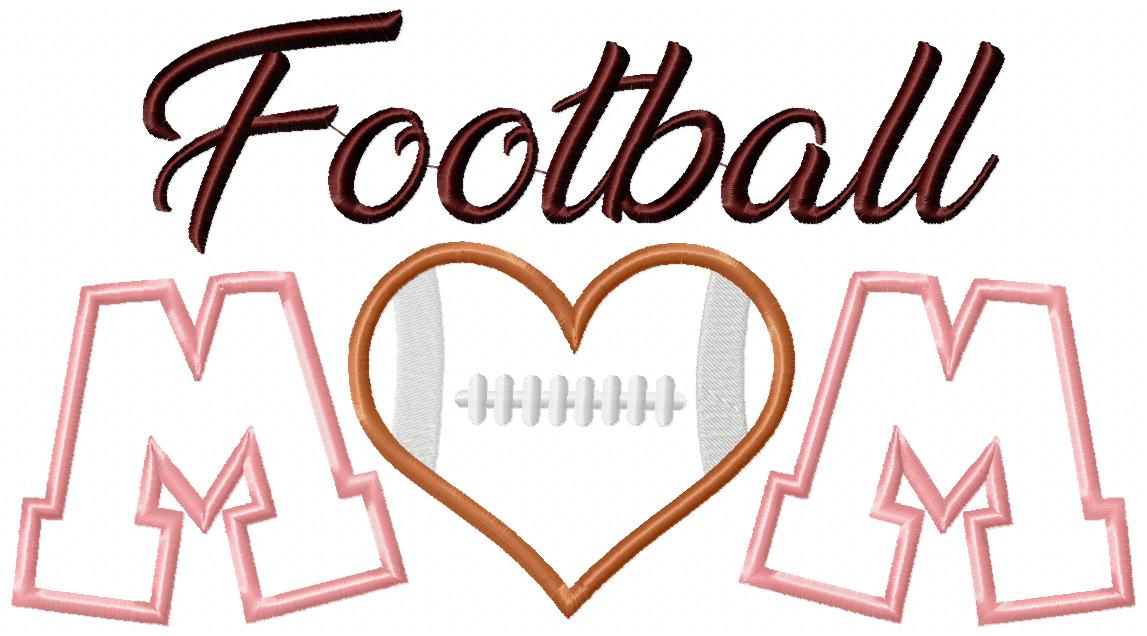 Football Mom – Appliqué – Machine Embroidery Design