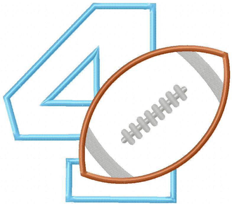 Football Birthday Set Numbers 1-11 - Applique
