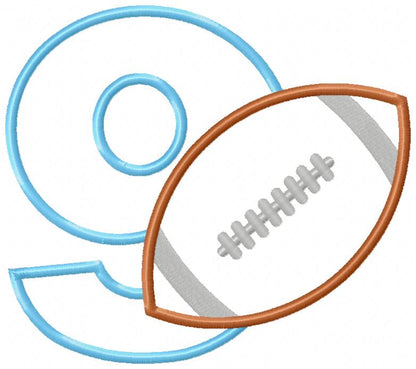 Football Birthday Set Numbers 1-11 - Applique