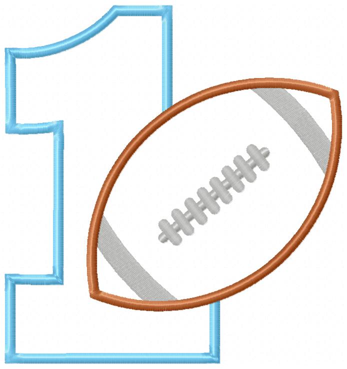 Football Birthday Set Numbers 1-11 - Applique