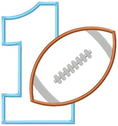 Football Birthday Set Numbers 1-11 - Applique