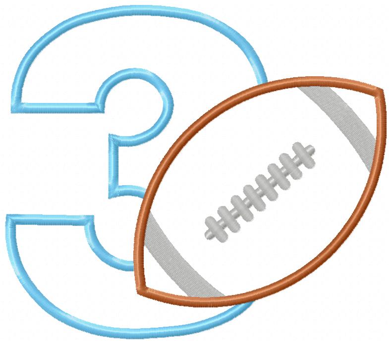 Football Birthday Set Numbers 1-11 - Applique