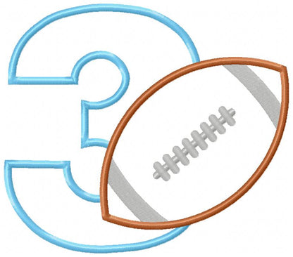 Football Birthday Set Numbers 1-11 - Applique