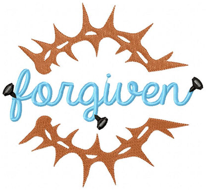 Crown of Thorns Forgiven - Fill Stitch Embroidery