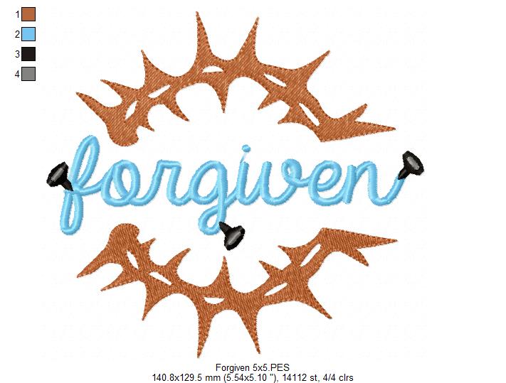 Crown of Thorns Forgiven - Fill Stitch Embroidery