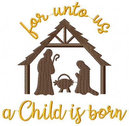 For Unto Us a Child is Born - Fill Stitch