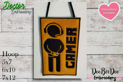 Gamer Sign - ITH Project - Machine Embroidery Design