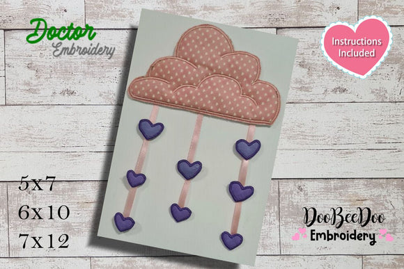 Love Cloud Valentine's Ornament - ITH Project - Machine Embroidery Design
