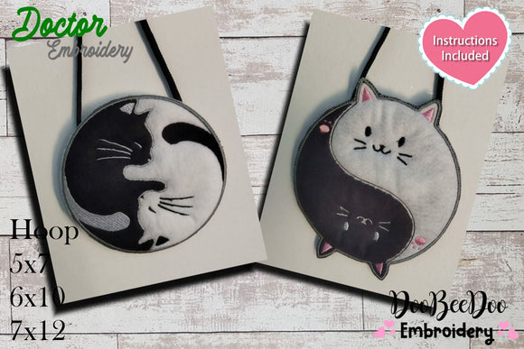 Ying Yang Cats - ITH Project - Machine Embroidery Design