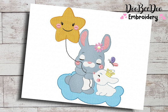Baby Bunny With Star Ballon 3 - Rippled