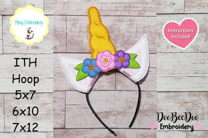Unicorn Headband - ITH Project - Machine Embroidery Design