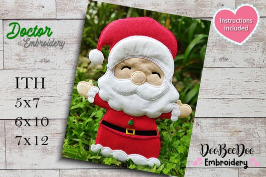 Cute Santa Claus Ornament - ITH Project - Machine Embroidery Design