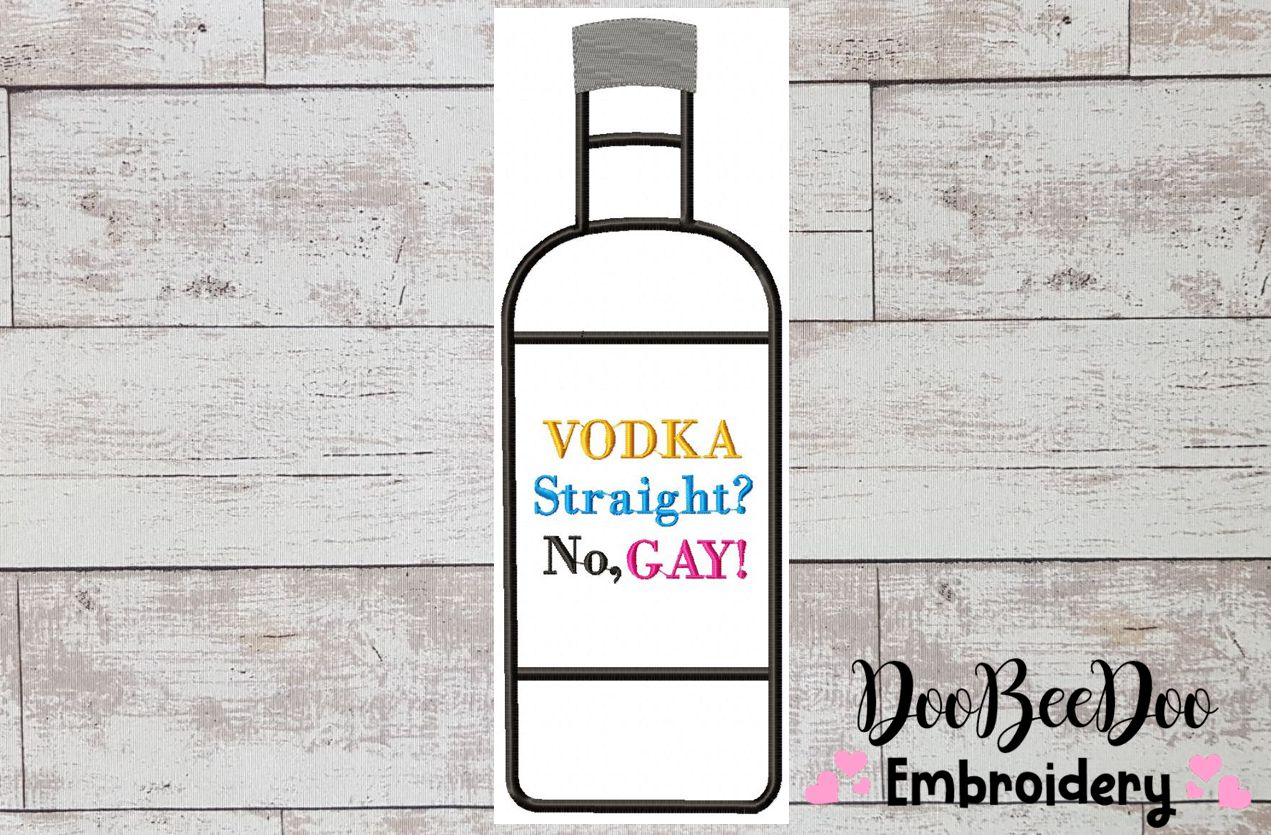 VODKA. Straight? No, Gay - Fill Stitch