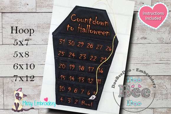 Countdown to Halloween - ITH Project - Machine Embroidery Design