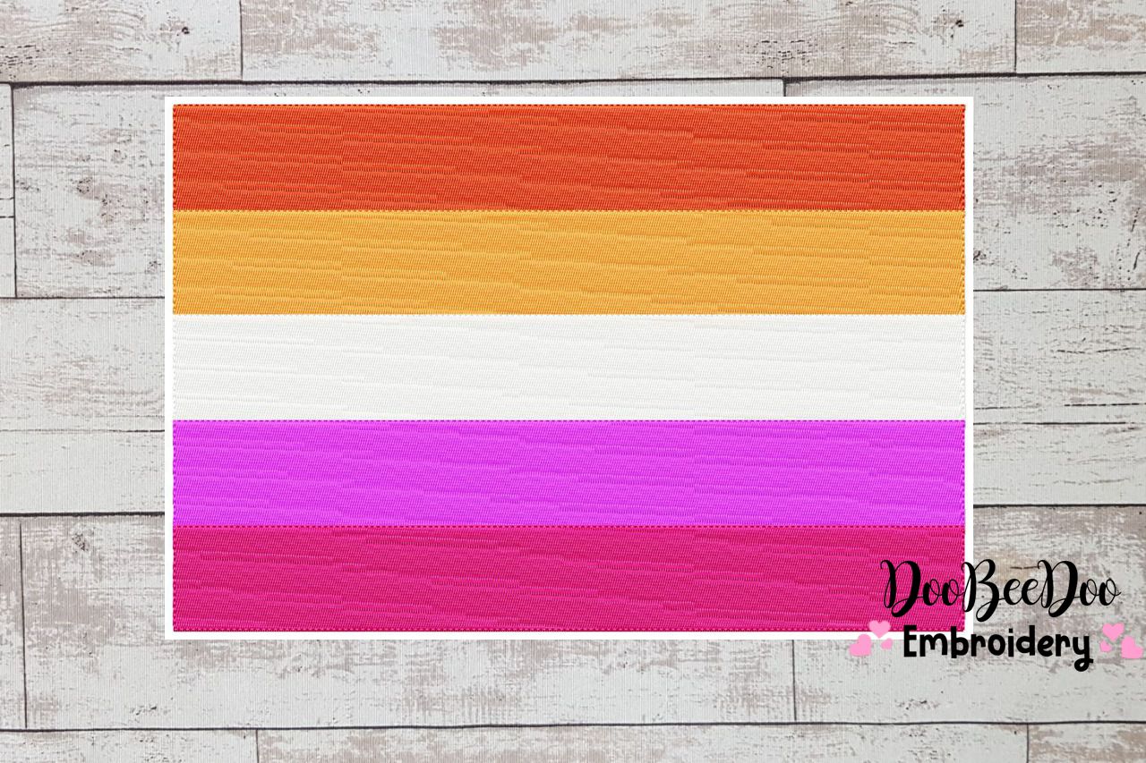 Lesbian Pride Flag - Fill Stitch
