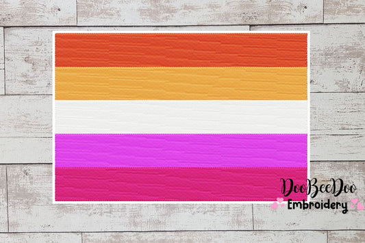 Lesbian Pride Flag - Fill Stitch