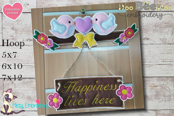 Happiness Lives Here - ITH Project - Machine Embroidery Design